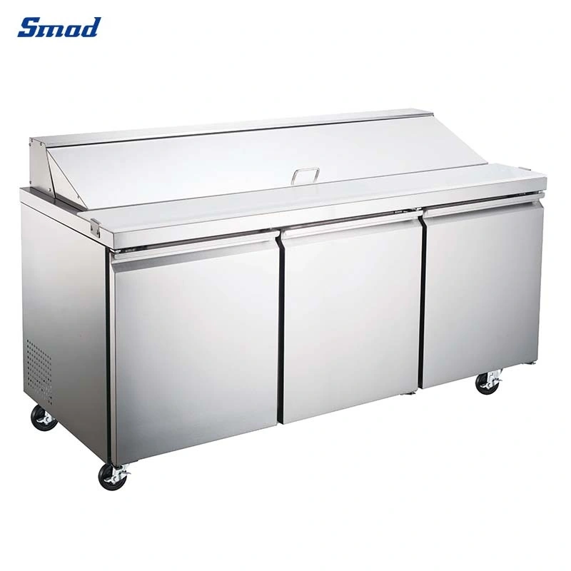 Smad 7.6cuft Stainless Steel Salad Bar Refrigeration Unit Display Refrigerator