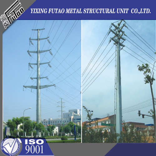 220KV Galvanized Transmission Electrical Steel Pole