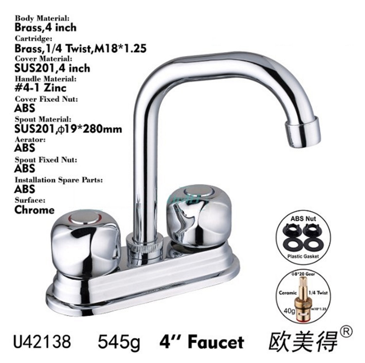 Modern Bathroom Double handle 4inch Basin mixer faucet, OEM quality faucets for bathroom basin