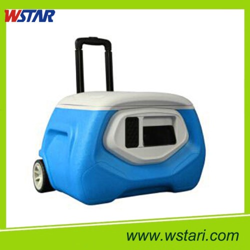2015 Hot Style Ice Trolley/Trolly Cooler With Rolling Wheels Bluetooth Speaker