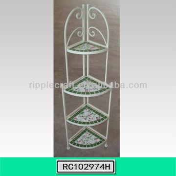 Decorative Metal Folding Corner Shelving with Mosaic Frame