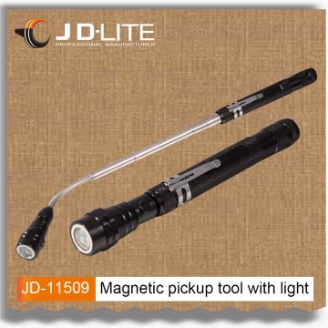 Magnetic pickup tool battery operated led light, flexible magnetic work light