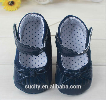 real soft sole baby leather flat shoes with bowknot