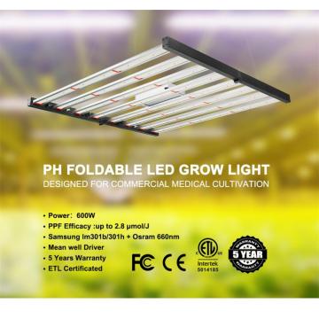 Luz de cultivo plegable de 600 vatios con LED Samsung