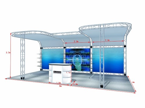 custom aluminum truss trade show booth, design truss booth exhibition display system