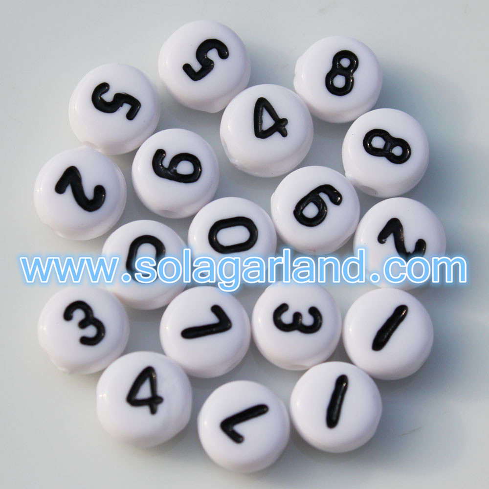 Acrylic White Coin Round Beads