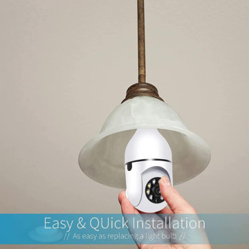 Home Home Home Vision CCTV LED Pengawasan PTZ 360 Holder Lampu Sl 360 E27 Jaringan Smart Bulb WiFi Kamera