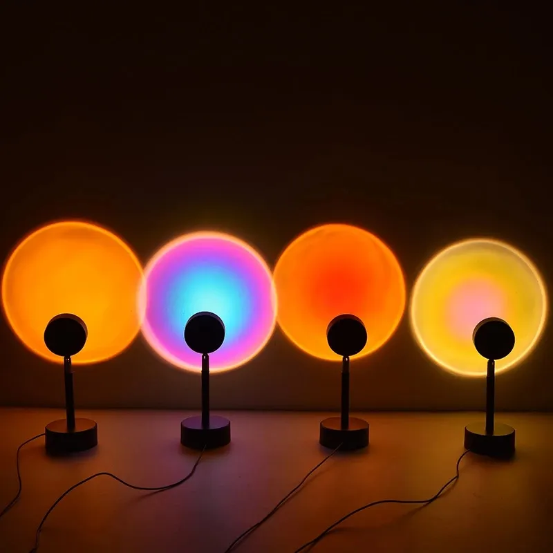 USB Sunset Projector Lamp - LED Rainbow Night Light for Home