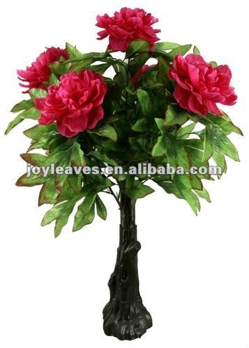 artificial tree with peony flowers