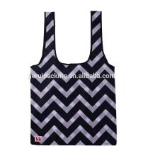 reusable foldable polyester shopping bag, polyester pattern foldable bag, folding polyester bag