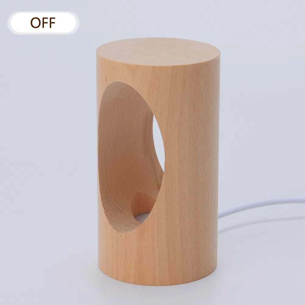 Elegant Japanese Solid Wood LED Night Light for Cozy Home Decor