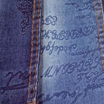 Pattern embossed denim fabric Jeans