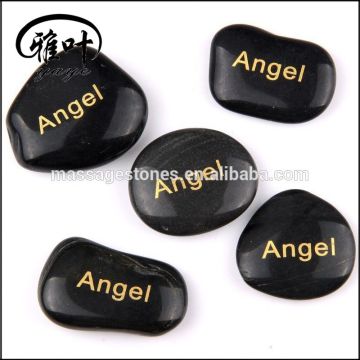 Engraved black letter pebbles Natural River Stones