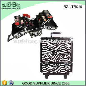 professional zebra nail polish aluminum trolley beauty case