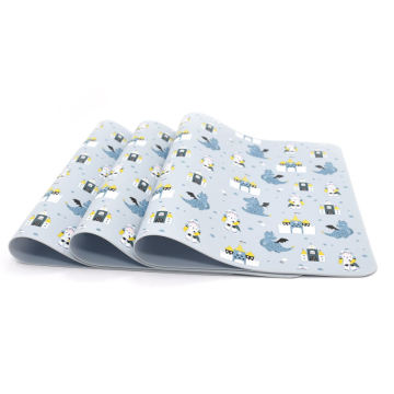 Modern Printed Square Childrens Placemat Silicone Feeding