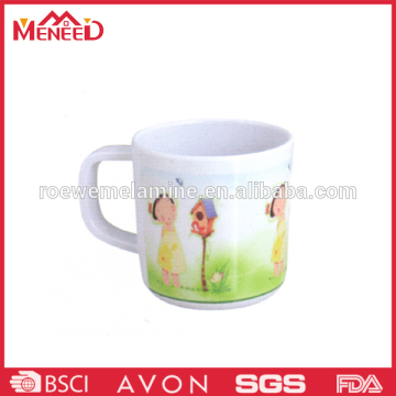 Melamine kids plastic handle mugs