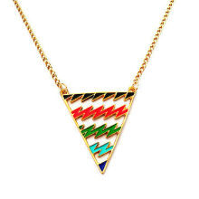Pendant Necklace, Metal Chain, Alloy, Brightly Colored Wavy Shape