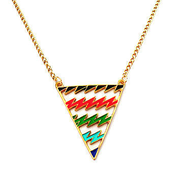 Pendant Necklace, Metal Chain, Alloy, Brightly Colored Wavy Shape