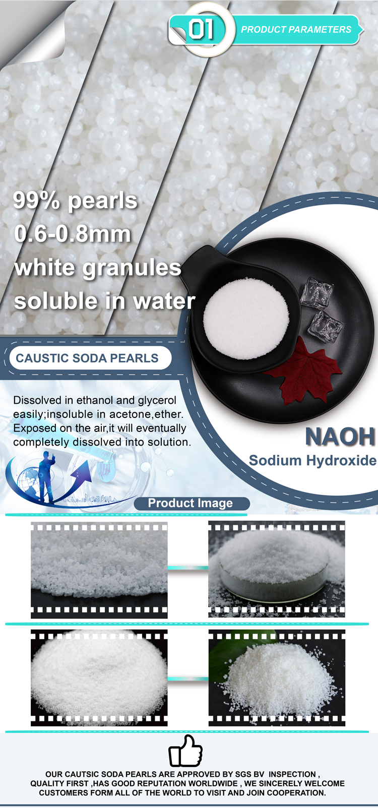 Full grain and super good quality caustic soda pearls