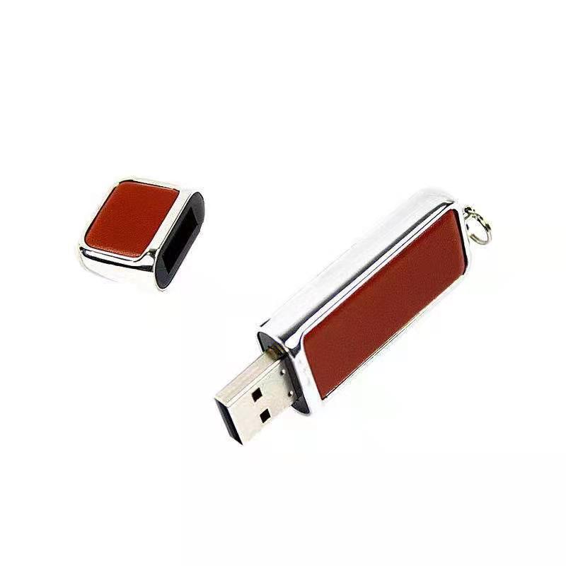 Cuero rectangular personalizado USB Memory Stick Carcasa