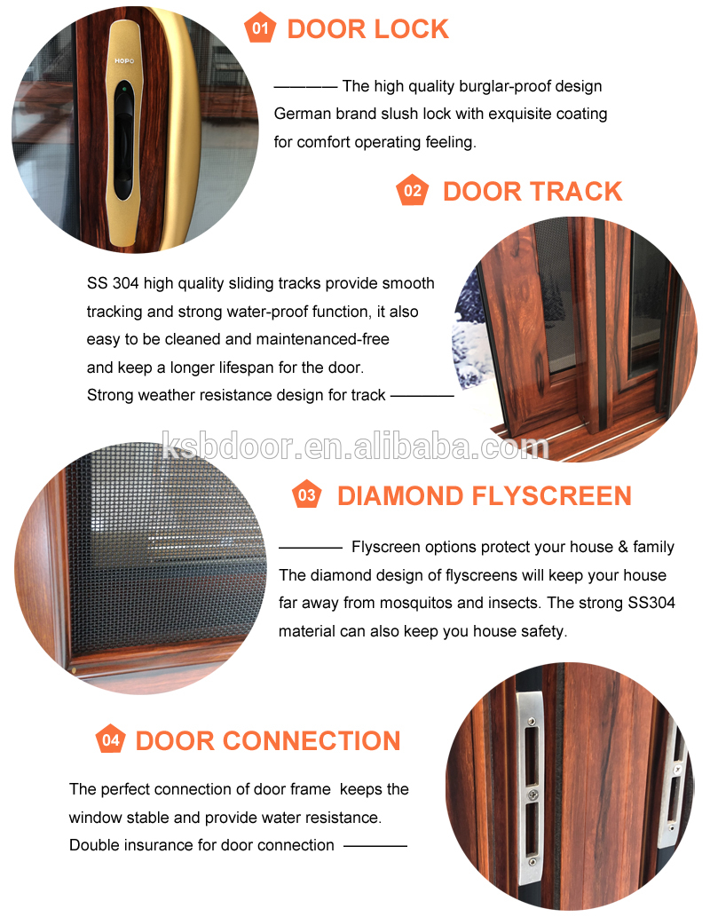 European residential high quality 3 tracks double glazing aluminium sliding door banquet hall door