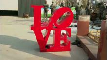 Outdoor decorative stainless steel Amor Love letter sculpture