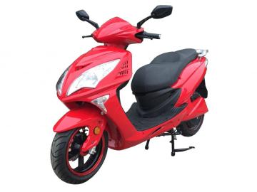 Two tyre huge bright red electric motorcycle