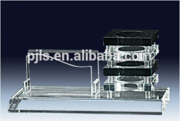 High quality clear acrylic imtation crystal place card holder with pen holder