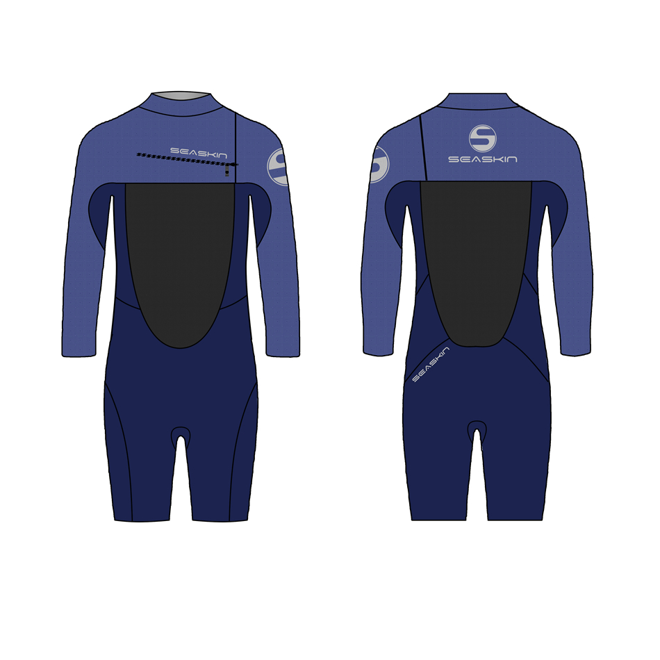 Seaskin Mens 4/3mm Uzun Kollu Özel Sörf Wetsuit