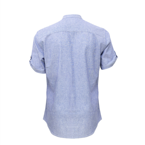 Camicia casual in denim lavato con maniche corte più recente