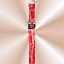 Quartz Watch with Red Band and Face