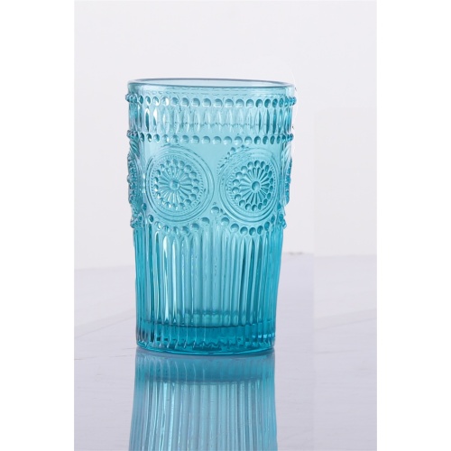 Colorful Unique Crystal Stylish Blue Sunflower Wine Glasses