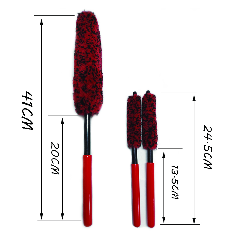 3 pcs of long wheel rim washing brush set