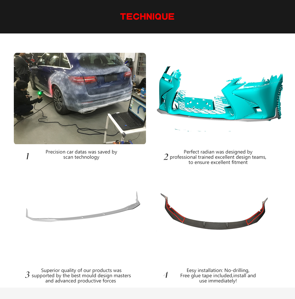 Carbon Fiber Auto Front Lip for Lexus GS300 GS350 GS450 F-SPORT 2016-2019