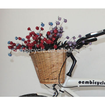 wicker knitting basket for bicycle