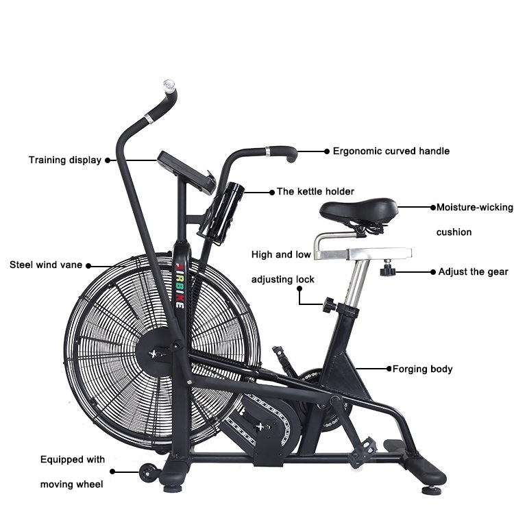 Hot Sale Exercise Air Bike Deluxe Fitness Equipment Heavy Duty Body Building Fashionable For Exercise Body Muscle