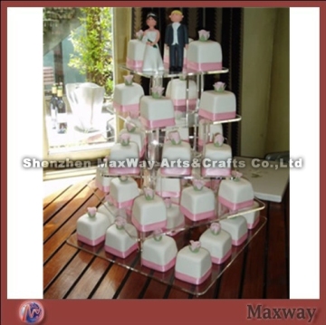 Crystal ingenious square acrylic wedding cupcake stand