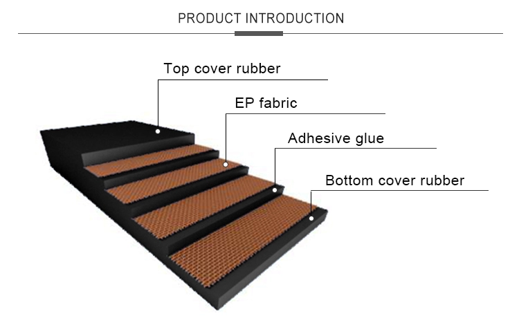 EP 125 fabric conveyor belt durable  material handling rubber conveyor belt