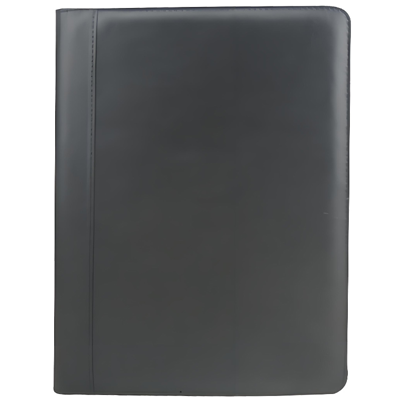 Modernqiu Custom Logo A4 Leather Briefcase File Folder with Calculator Business Portfolio for Office Use