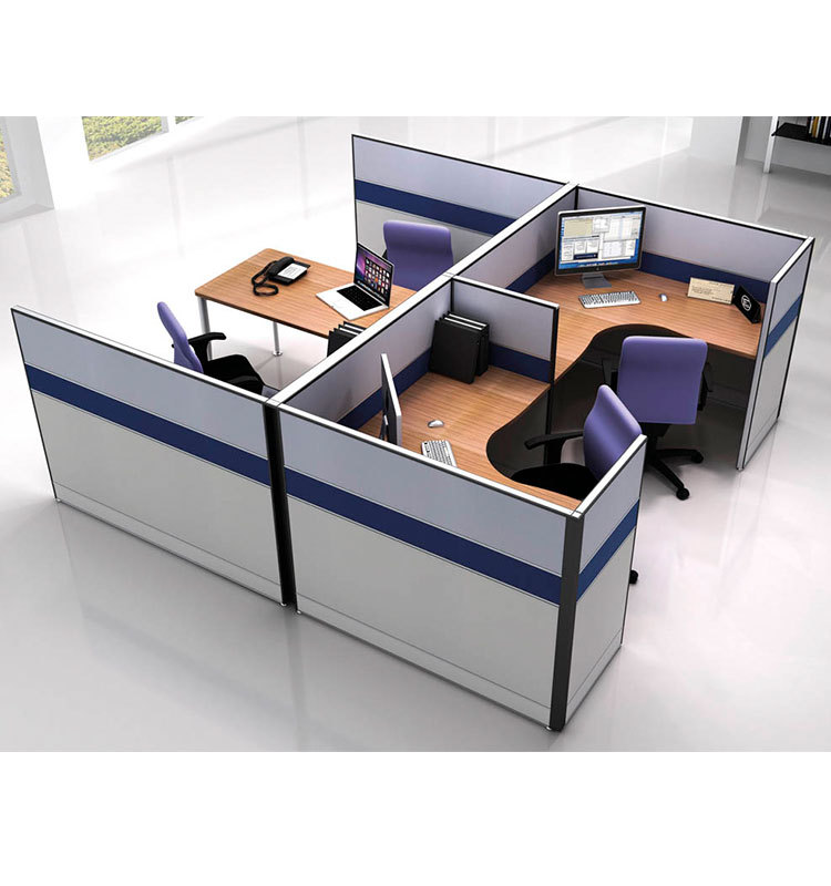 Modern Office Desk Europe Standard Furniture 4-person Office Workstation