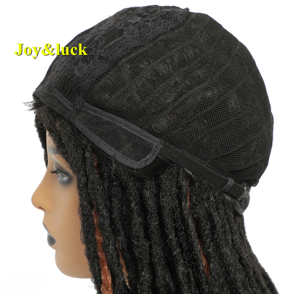 New Crochet Braids Wig Long Straight Dreadlock Black Mix Brown Hair Wigs For Women Or Men Synthetic Braiding Hair Style