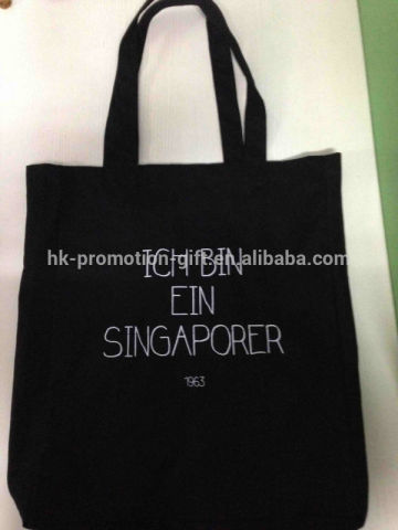 design shopping bags 10oz black custom cotton shopper
