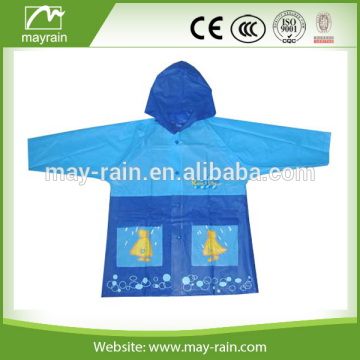 fashion blue kids pvc rain coat