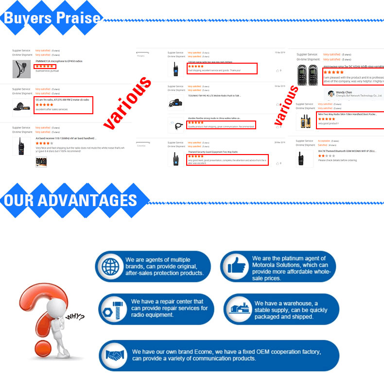 Ecome Walkie Talkie Auriculares auriculares de radio de la radio de dos vías para XPR7550E