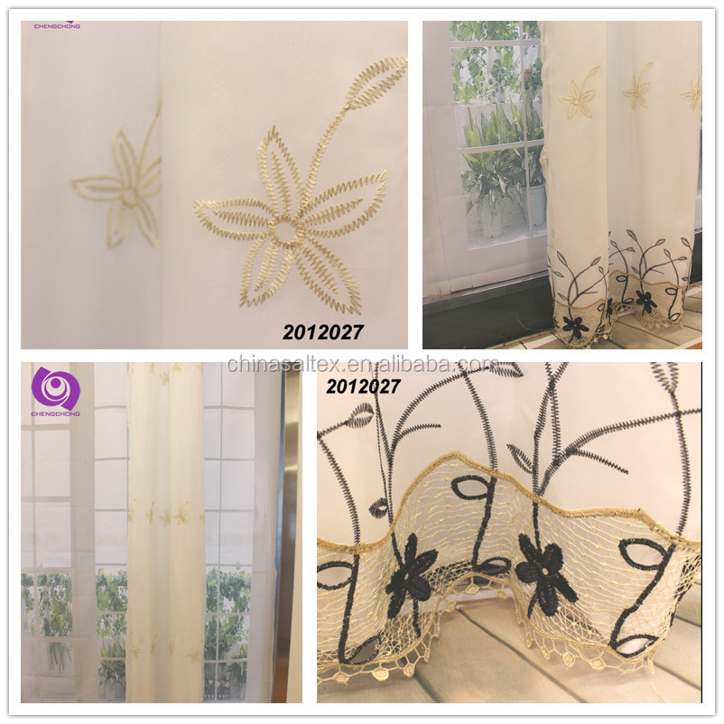 10 Years Experience in Manufacture Voile Guipe Embroidery (EMB) Design Curtains