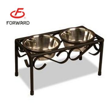 Handmade stainless steel pet /dog bowl rack