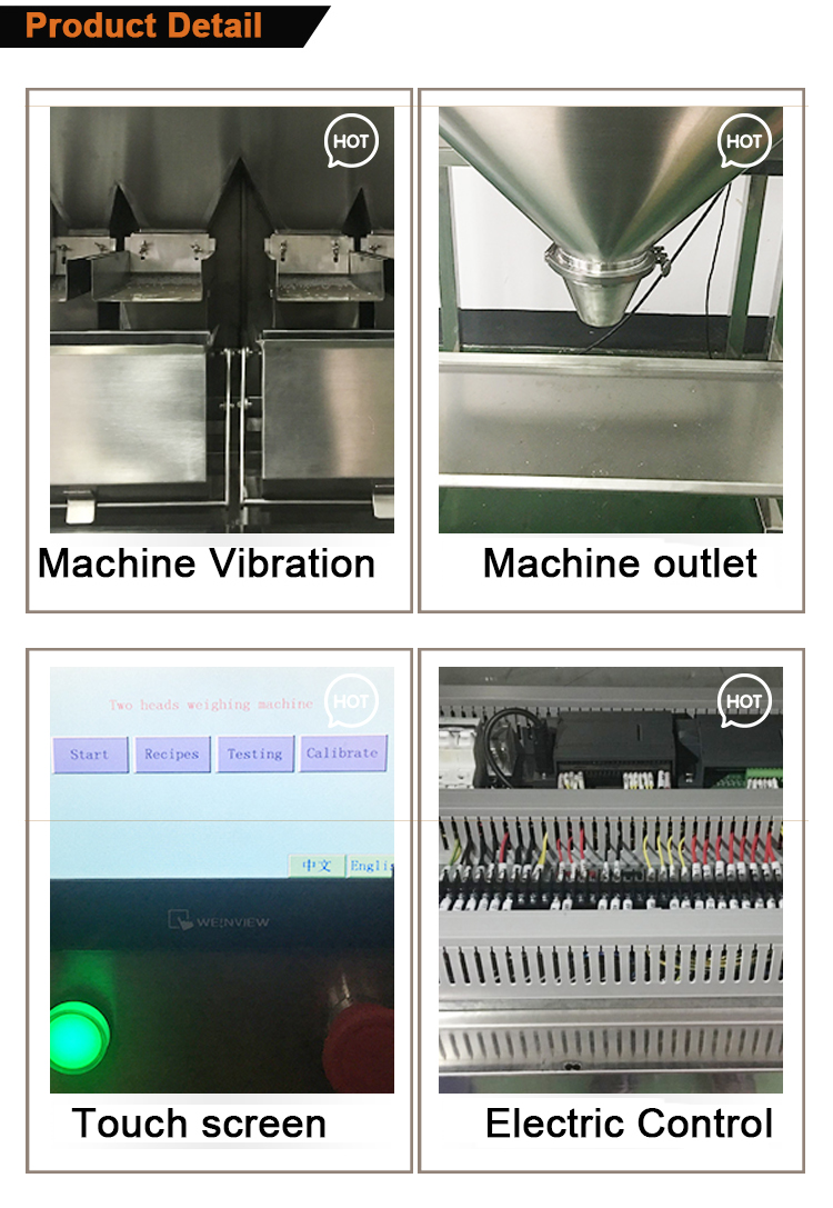 2021 Factory Supply 200g 5000g Double Scale Semi Automatic Rice Seed Grain Weighing Packing Machine