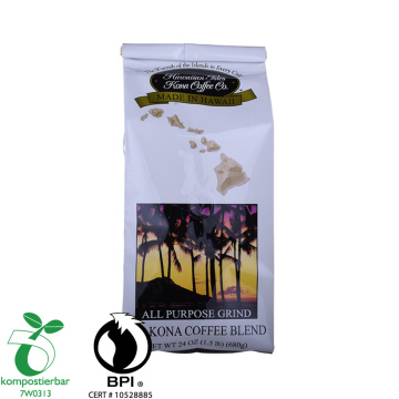 Paket kafe segel 4 sisi biodegradable dengan katup