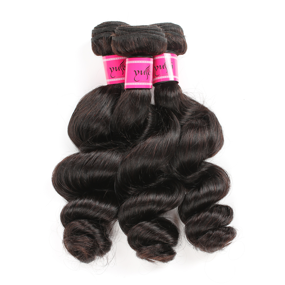 YF Malaysian Straight Hair 3 Bundles with lace closure 100% Human Hair Weave Bundles Remy Hair Extensions Natural Color