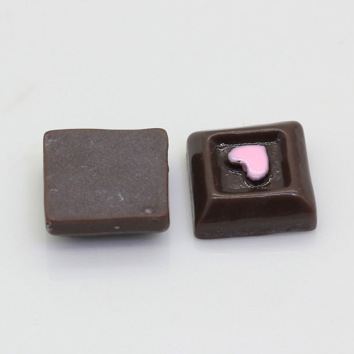 100pcs Colorful Square Cube Chocolate Candy Shaped Resin Cabochon For Handmade Craft Decoration Beads Slime